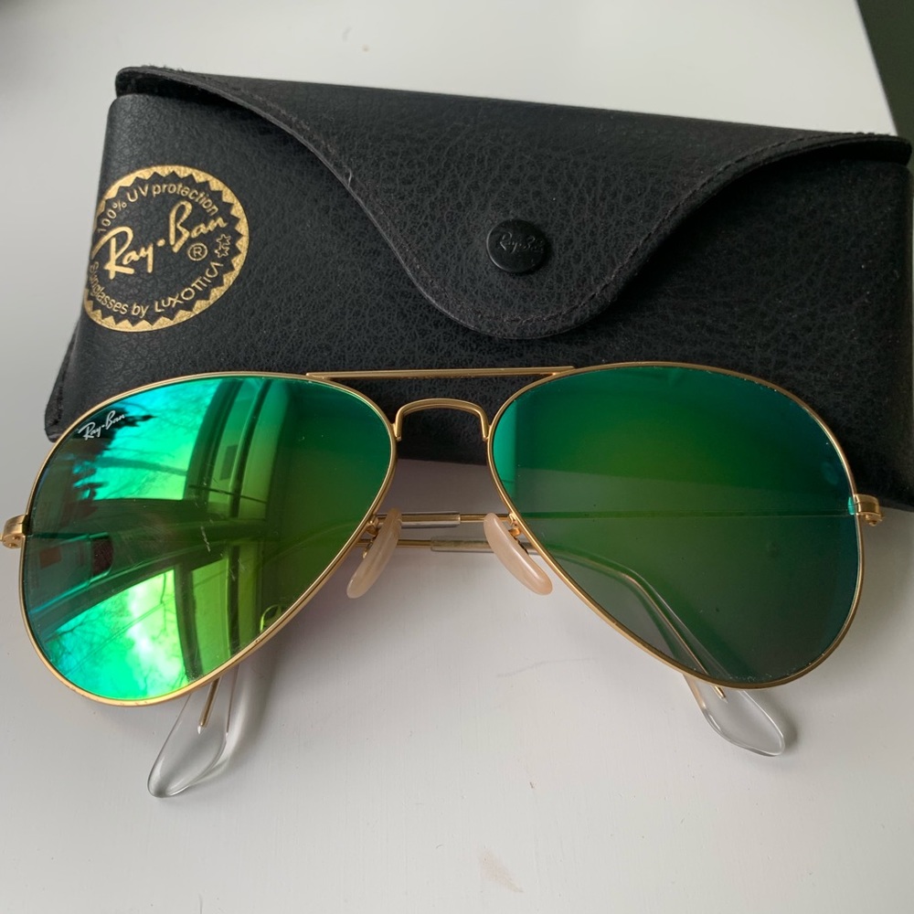 Green aviator ray bans
